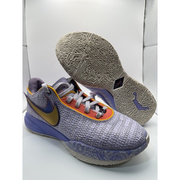 New Men’s Nike LeBron 20 Low Purple And Gold Size 8/9.5W DJ5423-500 main image 8